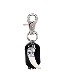 Personality Silver Color Ivory Decorated Simple Tassel Key Ring