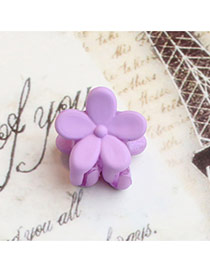 Lovely Purple Pure Color Decorated Folower Shape Design Hair Claw