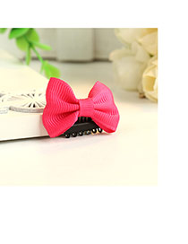 Fashion Plum Red Bowknot Decorated Pure Color Simple Hair Clip