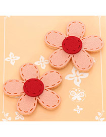 Fashion Pink Flower Decorated Color Matching Design Simple Hair Sticky