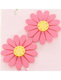 Fashion Pink Flower Decorated Color Matching Design Simple Hair Sticky