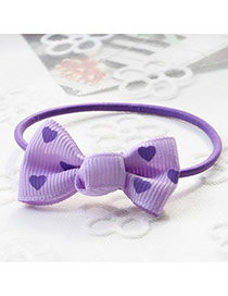 Fashion Purple Heart Pattern Decorated Bowknot Decorated Hair Band