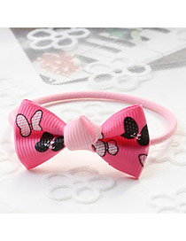 Fashion Plum Red Butteryfly Pattern Decorated Bowknot Decorated Hair Band