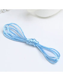 Sweet Light Blue Pure Color Decorated Multilayer Hair Band