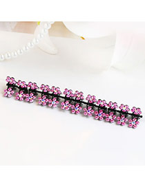 Sweet Pink Flower Shape Decorated Simple Design Hair Clip (12pcs)