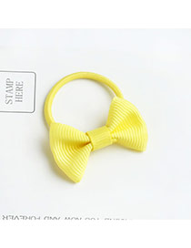 Sweet Yellow Bowknot Shape Decorated Pure Color Hair Band