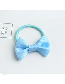 Sweet Light Blue Bowknot Shape Decorated Pure Color Hair Band