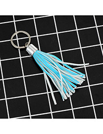 Fashion Blue Key Chain Of Pure Color Decorated With Tassel