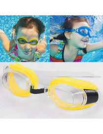 Fashion Yellow Color Matching Decorated Simple Swimming Goggles