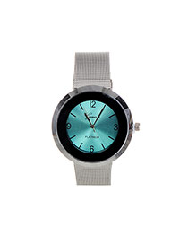 Fashion Green Color Matching Decorated Round Dail Shape Watch