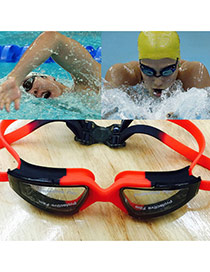 Fashion Red Letter Pattern Decorated Simple Waterproof Swimming Goggles