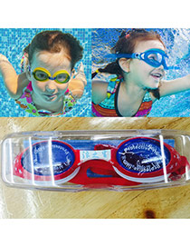 Lovely Red Color Matching Decorated Simple Children Swimming Goggles