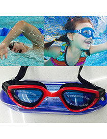 Fashion Red Letter Pattern Decorated Simple Plano Swimming Goggles