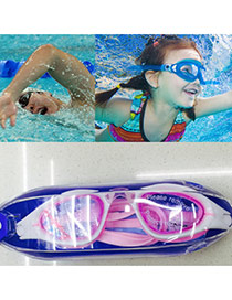 Fashion Pink Letter Pattern Decorated Simple Plano Swimming Goggles