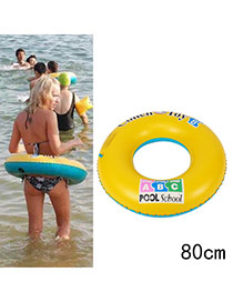 Fashion Yellow+blue Letter Pattern Decorated Color Matching Simple Swim Ring
