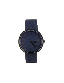 Fashion Navy Color Matching Decorated Round Dail Design Watch