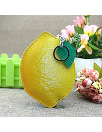 Fashion Yellow Circular Ring&leaf Pendant Decorated Mango Shape Simple Wallet