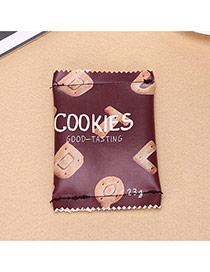 Fashion Dark Brown Biscuit Pattern Decorated Square Shape Simple Handbag