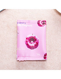 Fashion Pink Doughnut Pattern Decorated Square Shape Simple Handbag