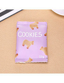 Fashion Purple Biscuit Pattern Decorated Square Shape Simple Handbag