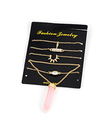 Fashion Gold Color Arrow Decorated Color Matching Simple Bracelet (5pcs)
