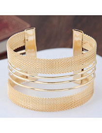Fashion Gold Color Pure Color Decorated Hollow Out Simple Opening Bracelet