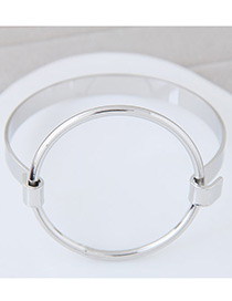 Fashion Silver Color Round Shape Decorated Pure Color Design Bracelet