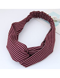 Fashion Red Stripe Pattern Decorated Simple Wide Hair Band