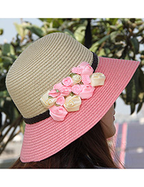 Sombrero Del Sol De Moda Decorado Con Flor