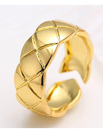 Elegant Gold Color Pure Color Decorated Simple Opening Ring