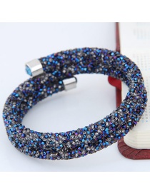 Trendy Multi-color Color Matching Decorated Double Layer Opening Bracelet