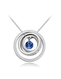 Elegant Silver Color Round Shape Pendant Decorated Simple Color-matching Necklace