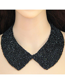 Fashion Black Round Shape Decorated Simple Collar Necklace