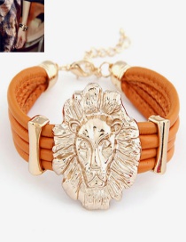 Sweet Yellow Lion Head Decorated Multi-layer Bracelet