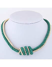 Elegant Green Knot Design Color Matching Simple Necklace