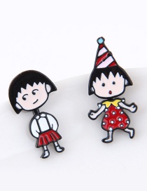 Sweet Multi-color Chibi Maruko-chan Decorated Simple Earrings