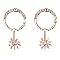 Fashion Rose Gold Sun Pendant Deocrated Earrings