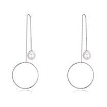 Fashion Pearl Round Shape Pendant Decorated Earrings