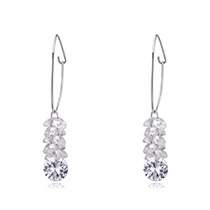 Fashion Zircon Round Shape Diamond Decorated Earrings
