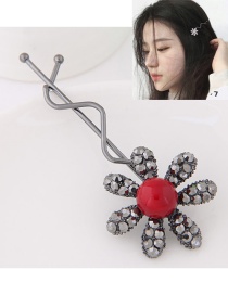 Sweet Gray Flower Shape Decorated Simple Hairpin