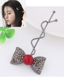 Sweet Gray Bowknot Shape Decorated Simple Hairpin