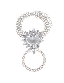 Fashion Silver Color Heart Shape Diamond Decorated Simple Bracelet