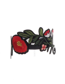 Vintage Multi-color Flower Shape Decorated Simple Short Chain Choker