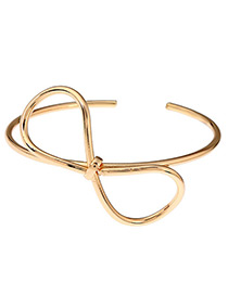Elegant Gold Color Pure Color Decorated Bowknot Shape Design Bracelet