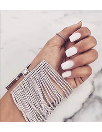 Fashion White Full Diamond Decorated Multi-layer Pure Color Bracelet