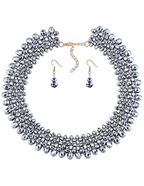 Elegant Silver Color Triangle Shape Pendant Decorated Simple Short Chain Necklace