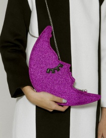 Fashion Purple Crescent Shape Decorated Simpe Single-shoulder Bag