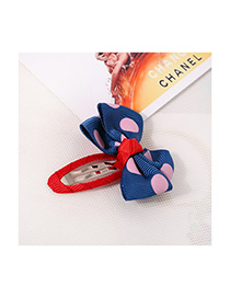 Lovely Navy Bowknot Shape Decorated Simple Color Matching Baby Hairpin