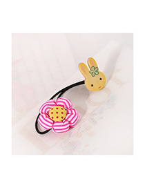 Cute Plum-red Flower &rabbit Shape Decorated Simple Hair Band