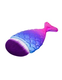 Trendy Multi-color Mermaid Shape Decorated Color Matching Cosmetic Brush (including Bag)